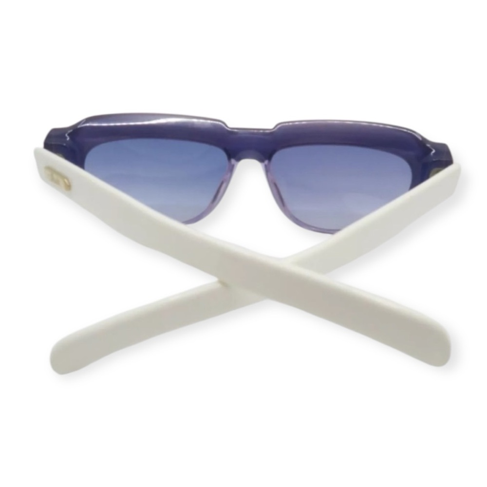 1980’s Silhouette Angular Sunglasses, Colorblock Purple white, Mod 3096, Austria - Picture 6 of 6